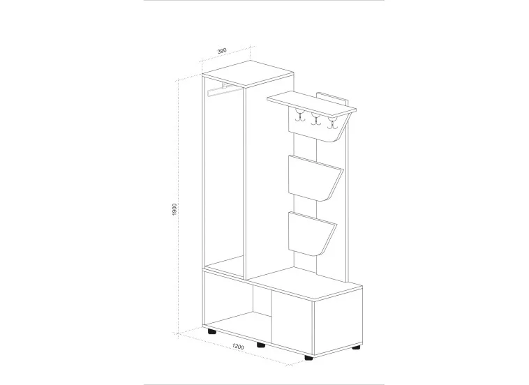 Έπιπλο Εισόδου Sigma, 120x39x190, Genomax | All4home Έπιπλο Εισόδου Sigma, 120x39x190, Genomax