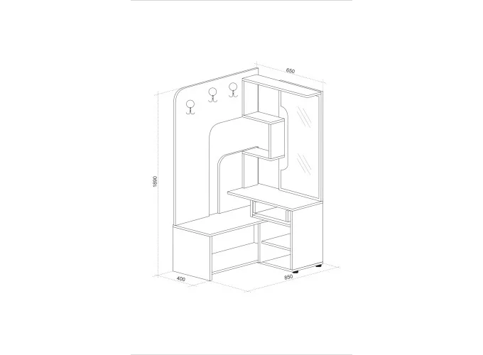 Έπιπλο Εισόδου, Stefi, 65*85x40x189, Genomax