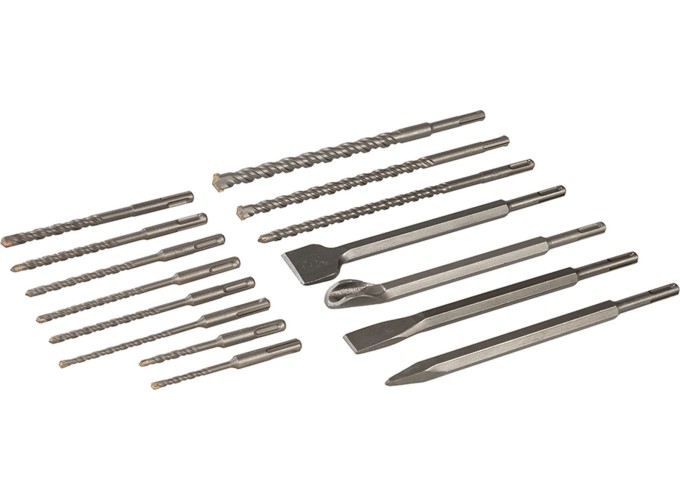 Σετ Τρυπάνια Δομικών Υλικών & Καλέμια SDS-Plus, 196570, 15τμχ, Silverline 