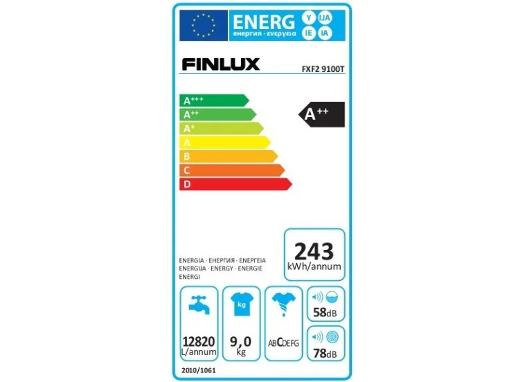 Πλυντήριο ρούχων 9kg D, FXF2 9100 T, Finlux | All4home Πλυντήριο ρούχων 9kg D, FXF2 9100 T, Finlux
