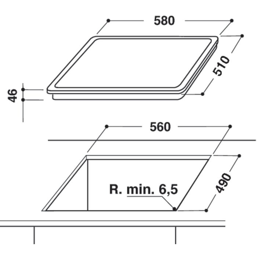 Εστία κεραμική εντοιχιζόμενη, HR 603X/1, Hotpoint-Ariston