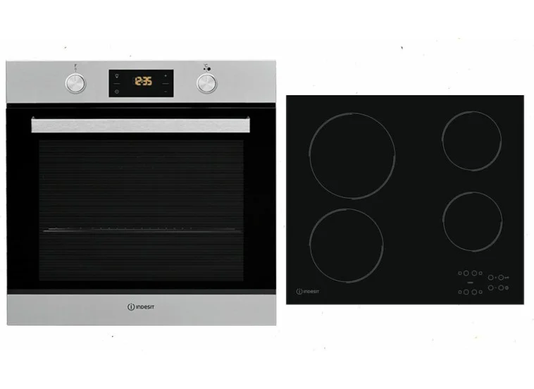 Σετ Φούρνος Εστία, Indesit IFW 6841 JH I + RΙ 161 C, Indesit Σετ Φούρνος Εστία, 71 λιτ., 59.5x59.5x55.1 εκ., Indesit IFW 6841 JH I + RΙ 161 C, Indesit