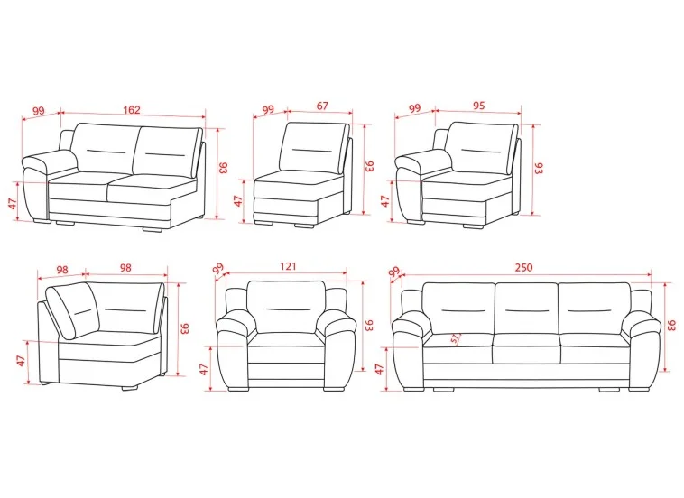 Πολυθρόνα με δύο μπράτσα, 121/93/99, Adele
