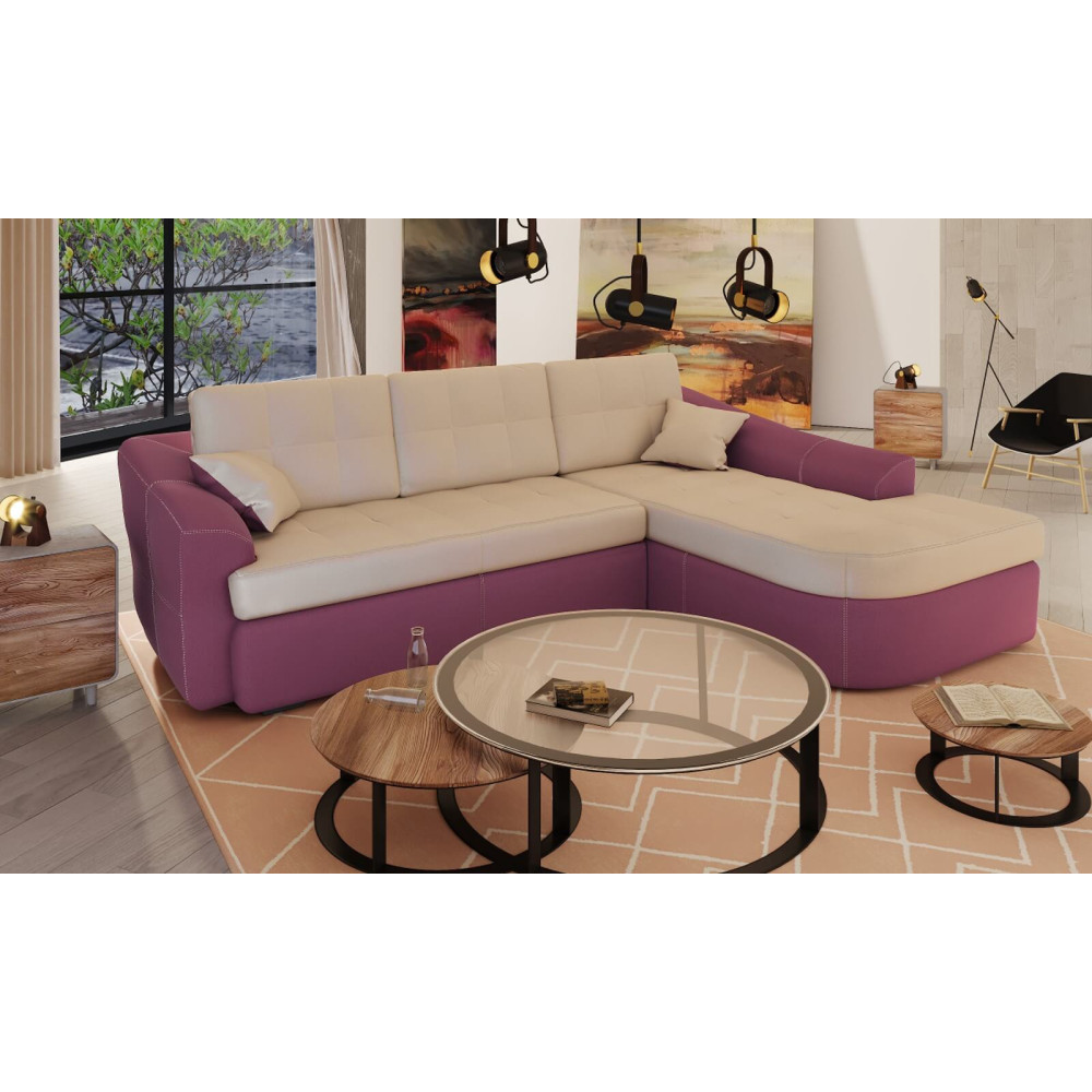 Γωνιακός Καναπές με Κρεβάτι στα Αριστερά 286/266x90x216/191 εκ. Hollywood