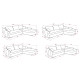 Γωνιακός Καναπές με Κρεβάτι στα δεξιά, 286/266x90x216/191, εκ. Hollywood