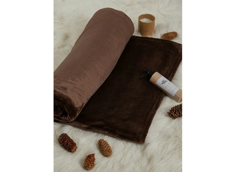 Κουβέρτα Fleece Διπλή 200x230 Καφέ Σκούρο, Hatzitex Κουβέρτα Fleece Διπλή 200x230 Καφέ Σκούρο, Hatzitex