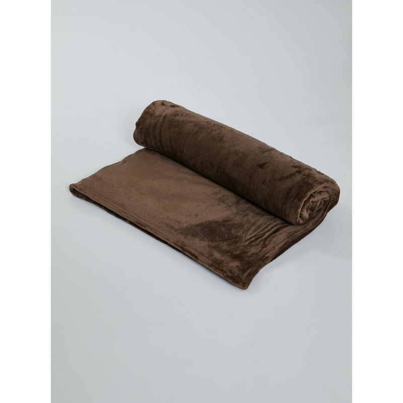 Κουβέρτα Fleece Διπλή 200x230 Καφέ Σκούρο, Hatzitex