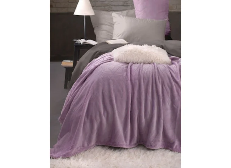 Κουβέρτα Fleece Διπλή 200x230 Μωβ, Hatzitex Κουβέρτα Fleece Διπλή 200x230 Μωβ, Hatzitex