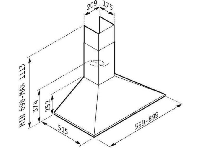 ΑΠΟΡΡΟΦΗΤΗΡΑΣ ΚΑΜΙΝΑΔΑ ΤΕΤΡΑΓΩΝΗ PLUS 60cm