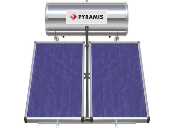 Ηλιακός θερμοσίφωνας 200lt/3m² Glass Διπλής Ενέργειας, Pyramis 