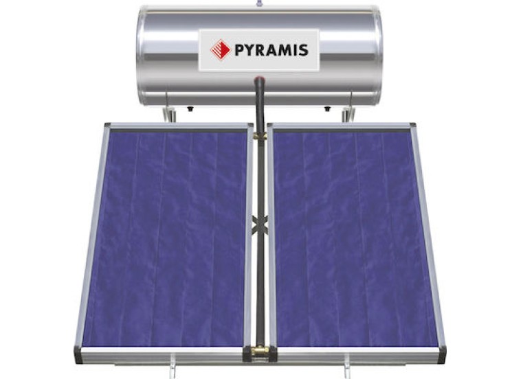Ηλιακός θερμοσίφωνας 200lt/3m² Glass Διπλής Ενέργειας, Pyramis 