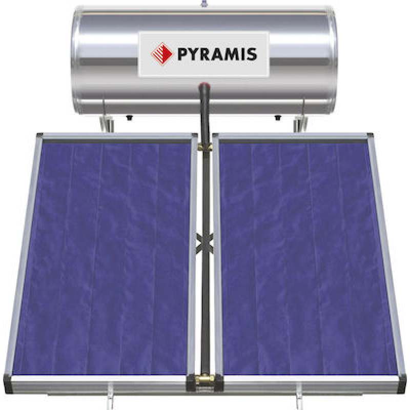 Ηλιακός θερμοσίφωνας 200lt/3m² Glass Διπλής Ενέργειας, Pyramis 