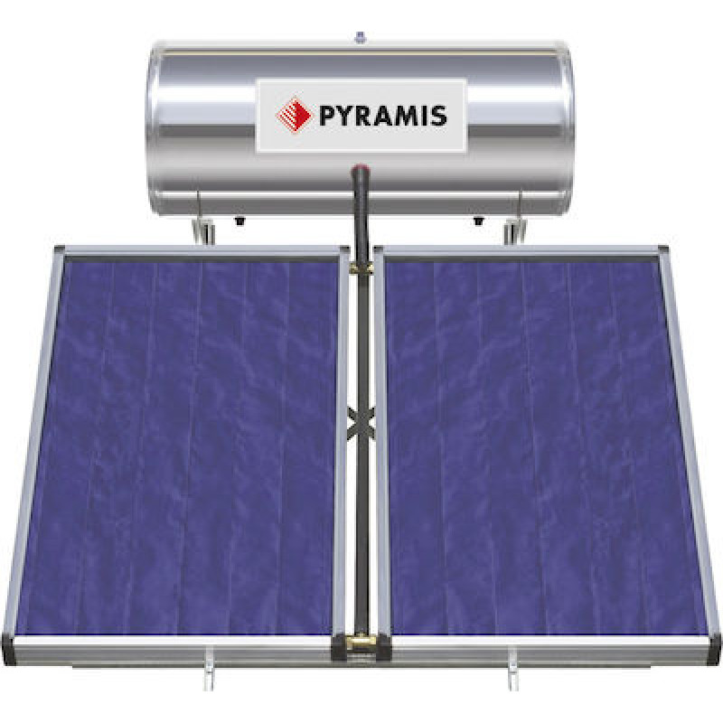 Ηλιακός θερμοσίφωνας 200lt/4m², Glass Διπλής Ενέργειας, Pyramis 
