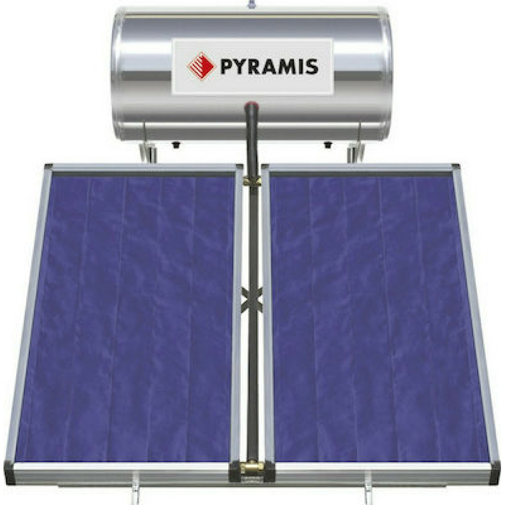 Ηλιακός θερμοσίφωνας 160lt/3m² Glass Τριπλής Ενέργειας, Pyramis 