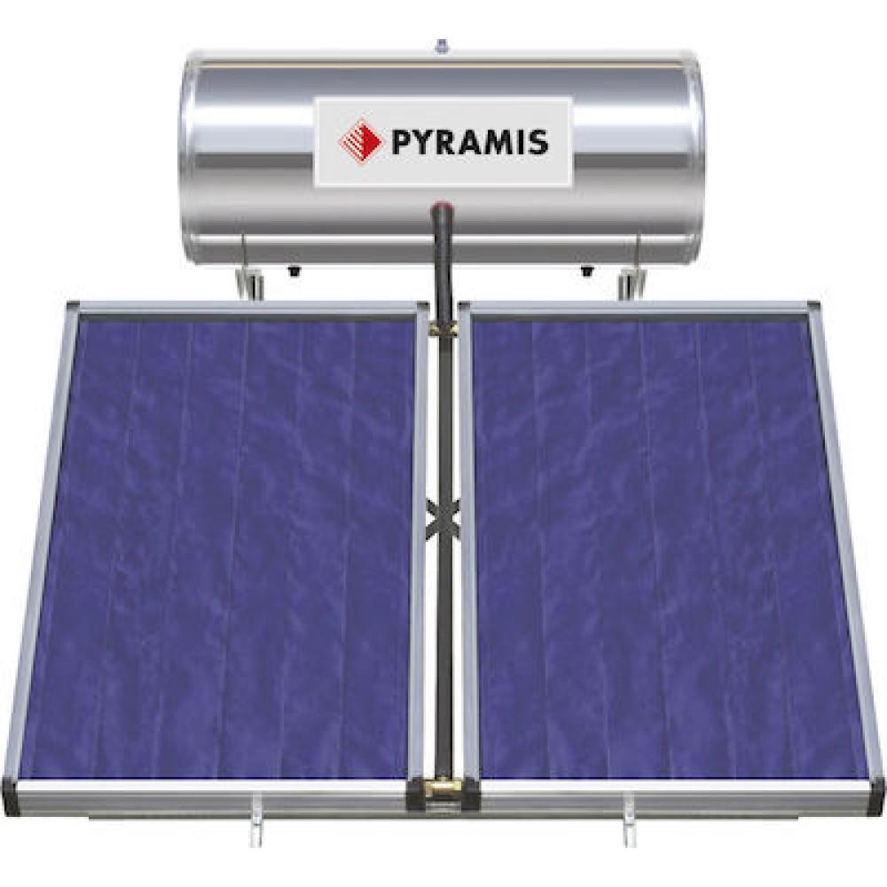 Ηλιακός θερμοσίφωνας 200lt/4m² Glass Τριπλής Ενέργειας, Pyramis 
