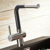 Μπαταρία Κουζίνας Πάγκου με Ντουζ, Capriccio Premium Inox Μαύρη, Pyramis 