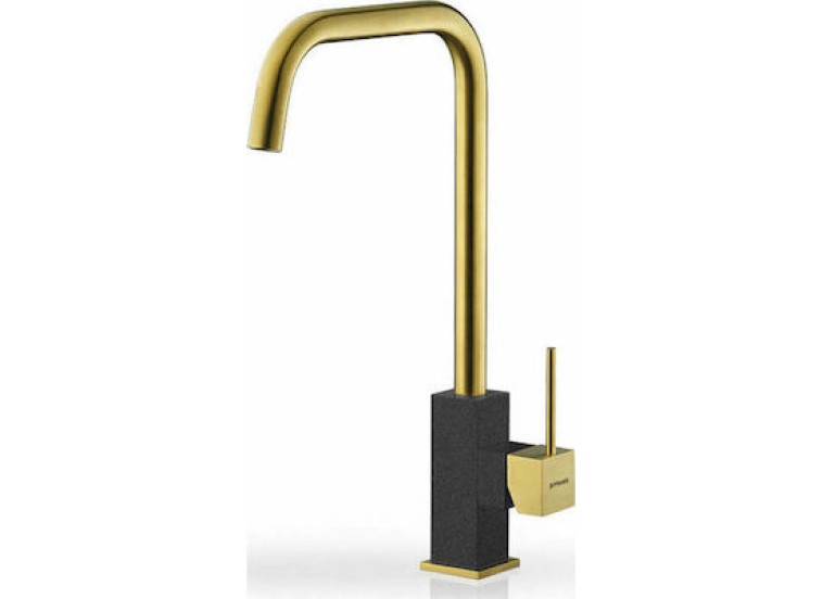 Μπαταρία Κουζίνας Πάγκου, Adelita PVD Inox Gold & Pearl Black, Pyramis Μπαταρία Κουζίνας Πάγκου, Adelita PVD Inox Gold & Pearl Black, Pyramis
