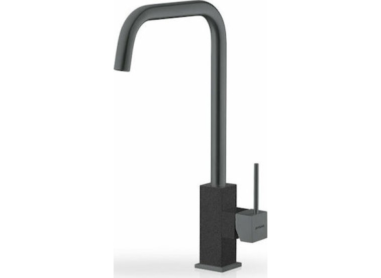 Μπαταρία Κουζίνας Πάγκου, Pvd, Gun Metal & Pearl Black, Pyramis 