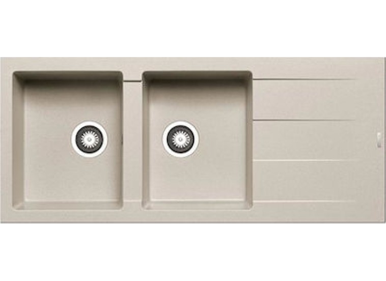 Ένθετος Νεροχύτης, Athlos 2B 1D Beige, 116x50cm, Pyramis Ένθετος Νεροχύτης, Athlos 2B 1D Beige, 116x50cm, Pyramis