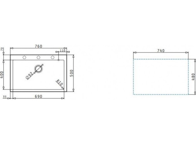 ΝΕΡΟΧΥΤΗΣ PYRAGRANITE ISTROS 76Χ50  1B GRAPHITE CARBON
