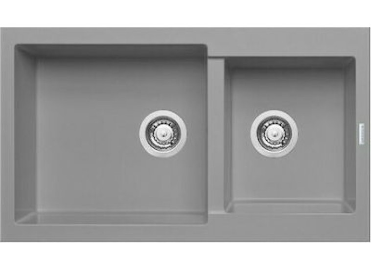 Ένθετος Νεροχύτης, 86x50cm, Alazia 1 3/4B Industrial Grey, Pyramis Ένθετος Νεροχύτης, 86x50cm, Alazia 1 3/4B Industrial Grey, Pyramis