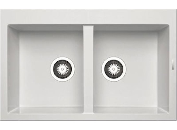 Ένθετος Νεροχύτης, Alazia 2B Snow, 79x50cm, Pyramis  Ένθετος Νεροχύτης, Alazia 2B Snow, 79x50cm, Pyramis