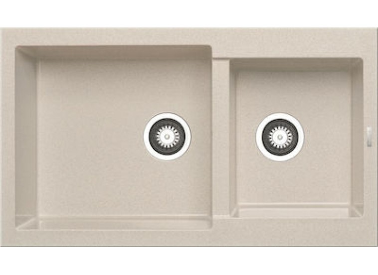 Ένθετος Νεροχύτης, Alazia 1 3/4B Beige, 86x50cm, Pyramis Ένθετος Νεροχύτης, Alazia 1 3/4B Beige, 86x50cm, Pyramis