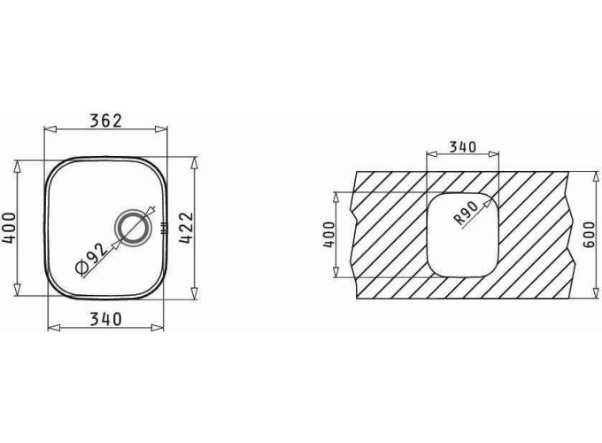 ΓΟΥΡΝΑ IRIS 40X34X18 Φ92 GOF UM N/S 8C ΓΟΥΡΝΑ IRIS 40X34X18 Φ92 GOF UM N/S 8C