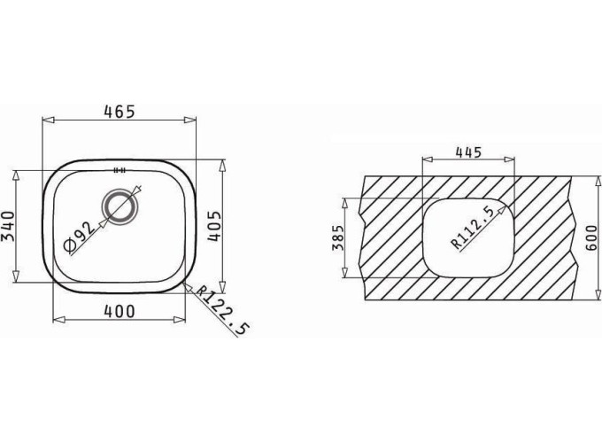 ΓΟΥΡΝΑ KIBA SQUARE 46,5X40,5(40X34) 0TH Φ60 GOF N/S
