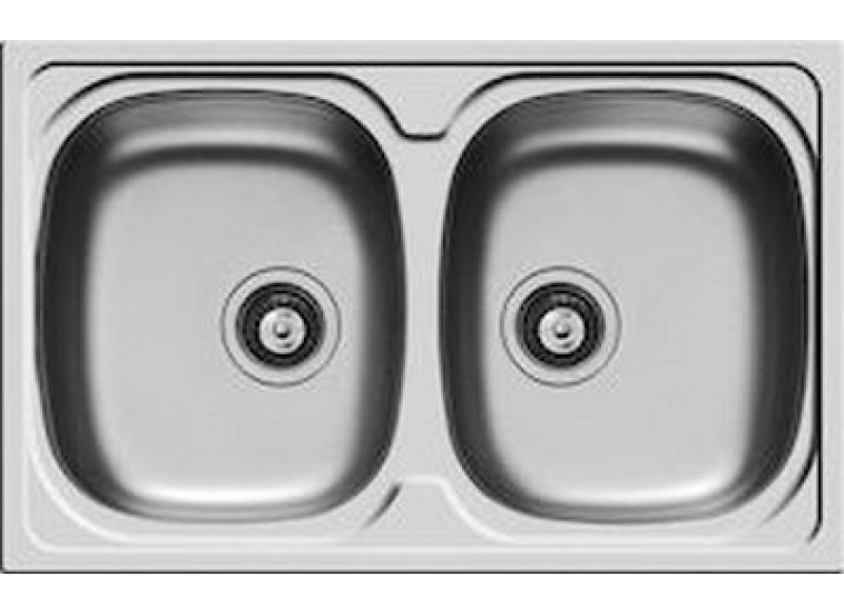 Ένθετος Νεροχύτης, Sparta 2B Inox Σαγρέ, 79x50cm, Pyramis Ένθετος Νεροχύτης, Sparta 2B Inox Σαγρέ, 79x50cm, Pyramis