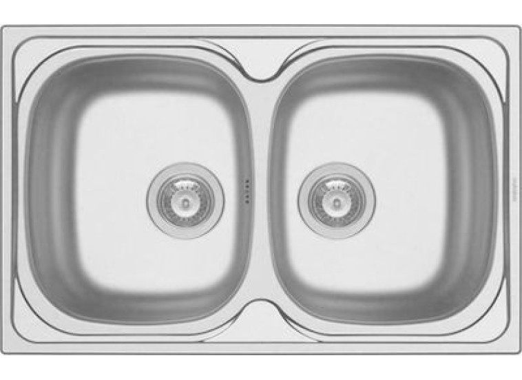 Ένθετος Νεροχύτης, Sparta 2B Inox Σατινέ, 79x50cm, Pyramis Ένθετος Νεροχύτης, Sparta 2B Inox Σατινέ, 79x50cm, Pyramis