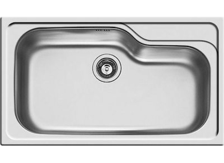 Ένθετος Νεροχύτης, Titan 1Β Inox Σαγρέ, 86x50cm, Pyramis 