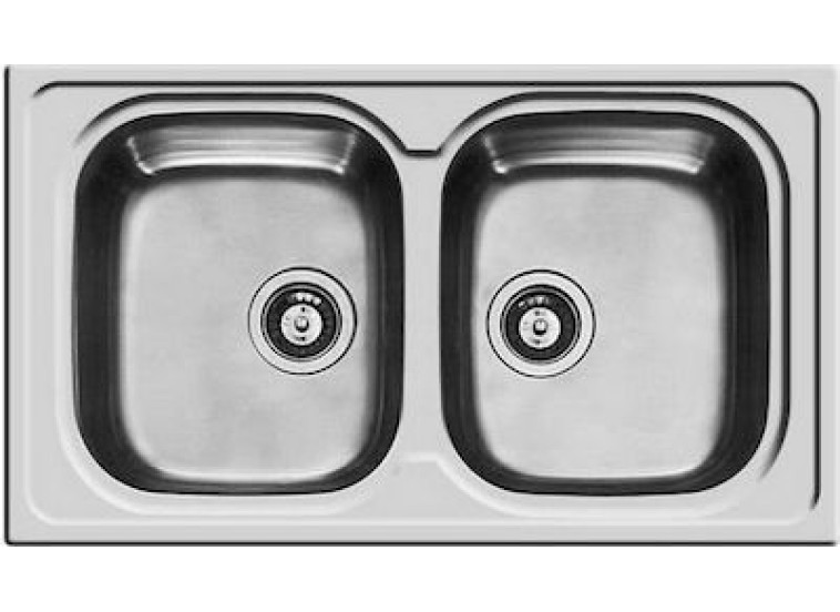 Ένθετος Νεροχύτης, Amaltia 2B Inox Σαγρέ, 86x50cm, Pyramis Ένθετος Νεροχύτης, Amaltia 2B Inox Σαγρέ, 86x50cm, Pyramis