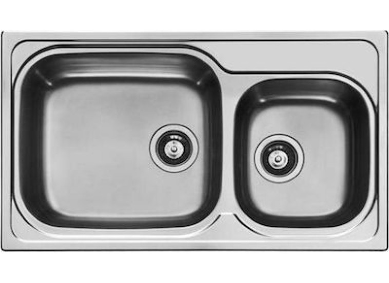 Ένθετος Νεροχύτης, Amaltιa Plus 2B Inox Σατινέ Inox, 86x50cm, Pyramis Ένθετος Νεροχύτης, Amaltιa Plus 2B Inox Σατινέ Inox, 86x50cm, Pyramis