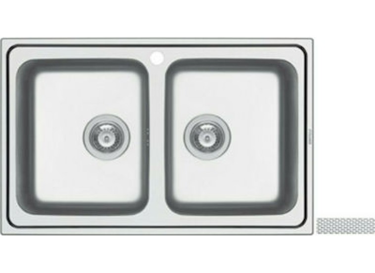 Ένθετος Νεροχύτης, Alea 2B Inox Σαγρέ, 79x50cm, Pyramis Ένθετος Νεροχύτης, Alea 2B Inox Σαγρέ, 79x50cm, Pyramis