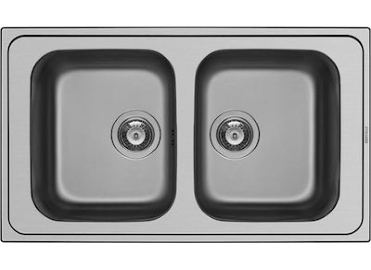 Ένθετος Νεροχύτης, Athena Extra 2B Inox Σατινέ, 86x50cm, Pyramis Ένθετος Νεροχύτης, Athena Extra 2B Inox Σατινέ, 86x50cm, Pyramis