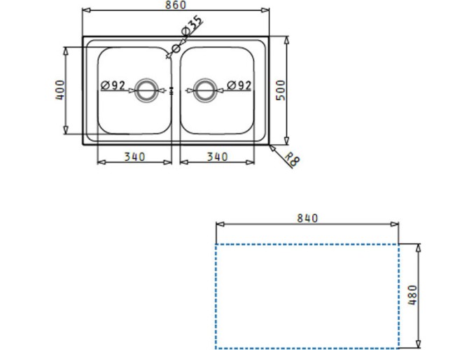 ΝΕΡΟΧΥΤΗΣ ATHENA EXTRA 86x50 2B(34X40,R75)1TH O92 GOF