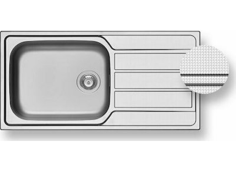 Ένθετος Νεροχύτης, Athena Diamond 1B 1D Inox Σατινέ, 100x50cm, Pyramis Ένθετος Νεροχύτης, Athena Diamond 1B 1D Inox Σατινέ, 100x50cm, Pyramis