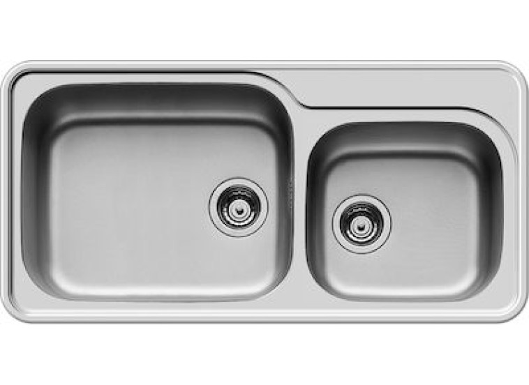 Ένθετος Νεροχύτης, Space Plus 2B Inox Σατινέ, 96x48cm, Pyramis Ένθετος Νεροχύτης, Space Plus 2B Inox Σατινέ, 96x48cm, Pyramis