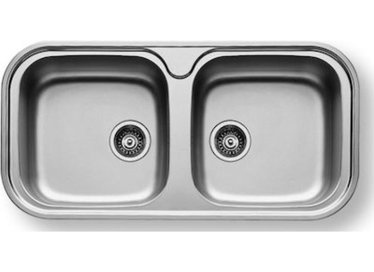 Ένθετος Νεροχύτης, Jumbo Twin 2B Inox Σατινέ, 96x48cm, Pyramis Ένθετος Νεροχύτης, Jumbo Twin 2B Inox Σατινέ, 96x48cm, Pyramis