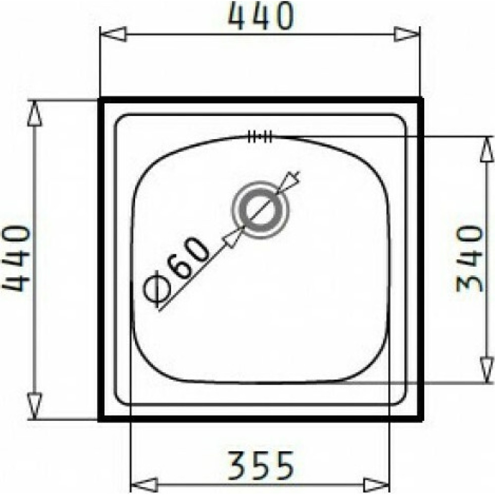 Ένθετος Νεροχύτης Inset 1B, 44x44cm Inox Σατινέ, Maidtec  