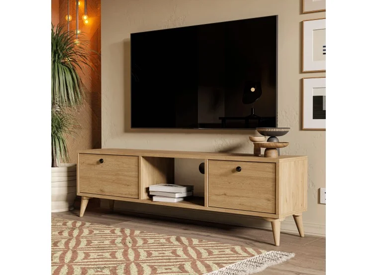 Έπιπλο Τηλεόρασης 1216 SERENAT μπεζ Μ138xΠ29.5xΥ42.6εκ., All4home