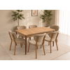 Σετ Τραπεζαρίας 7 τεμαχίων , Walnut , 132-170/80/73εκ., All4home