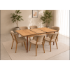 Σετ Τραπεζαρίας 7 τεμαχίων , Walnut , 132-170/80/73εκ., All4home