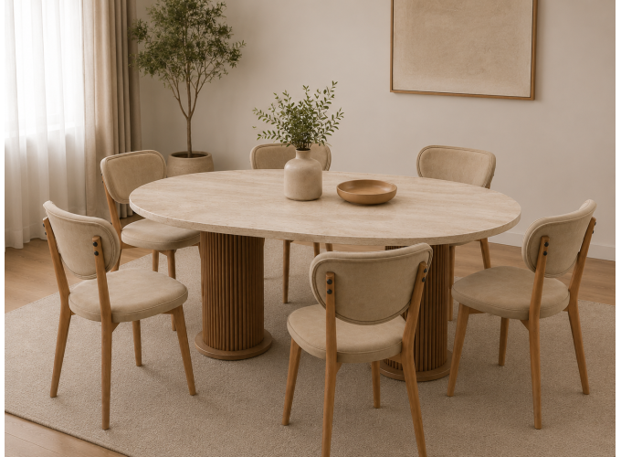 Σετ Τραπεζαρίας με 6 καρέκλες, Scandi ,180x90x75 εκ. All4home