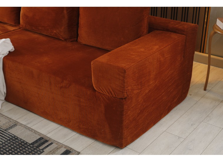 Καναπές Κρεβάτι Γωνία ,Comfort Πορτοκαλί, 265x162x64 εκ. , All4home