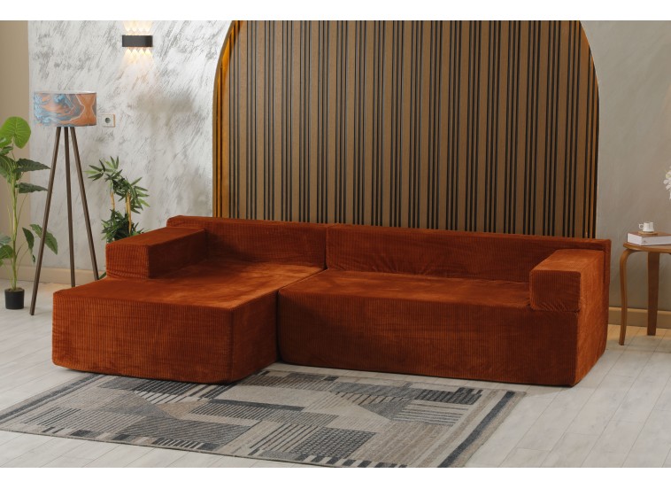 Καναπές Κρεβάτι Γωνία ,Comfort Πορτοκαλί, 265x162x64 εκ. , All4home