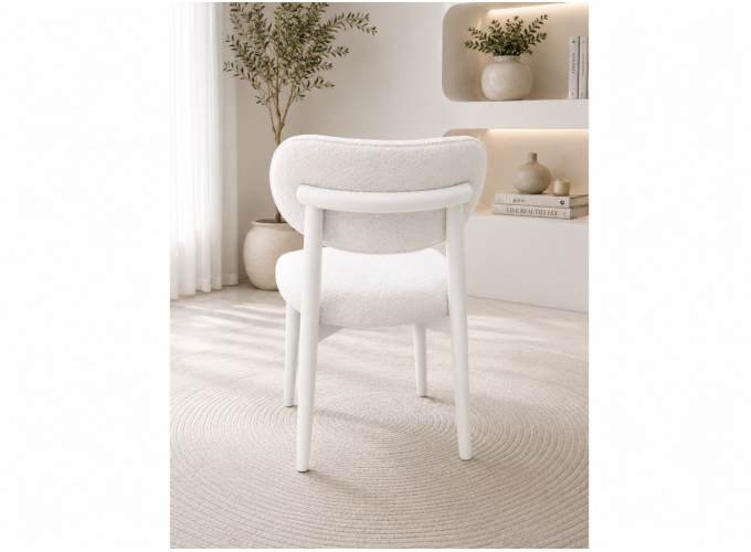 Καρέκλα Υφασμάτινη Bohem Λευκή , Calve 01, All4home