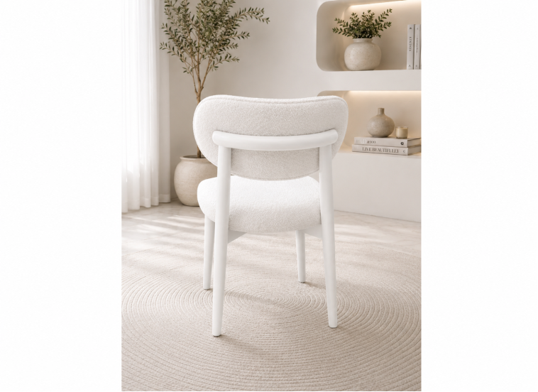 Καρέκλα Υφασμάτινη Bohem Λευκή , Calve 01, All4home