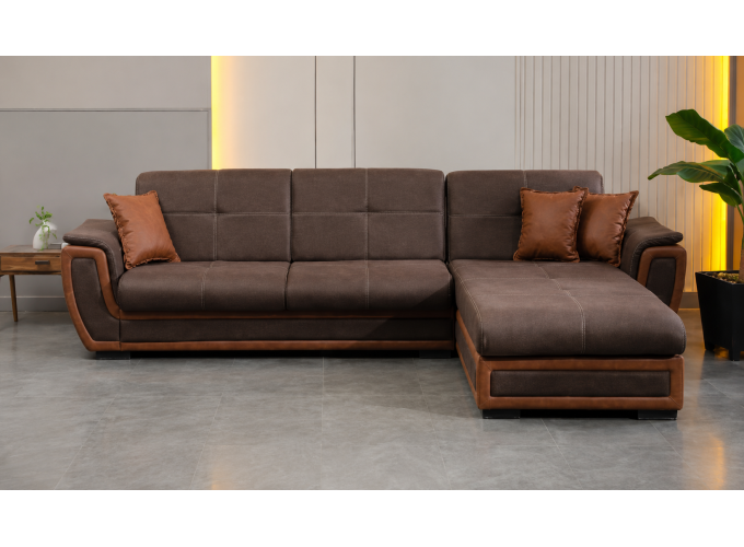 Γωνιακός καναπές-κρεβάτι, Alya Plus, Π 326×Υ 89×Β 187/88 εκ., All4home